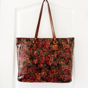 PATRICIA NASH RUSTIC NATURE SOLARO FLORAL LEATHER TOTE HANDBAG 🔥